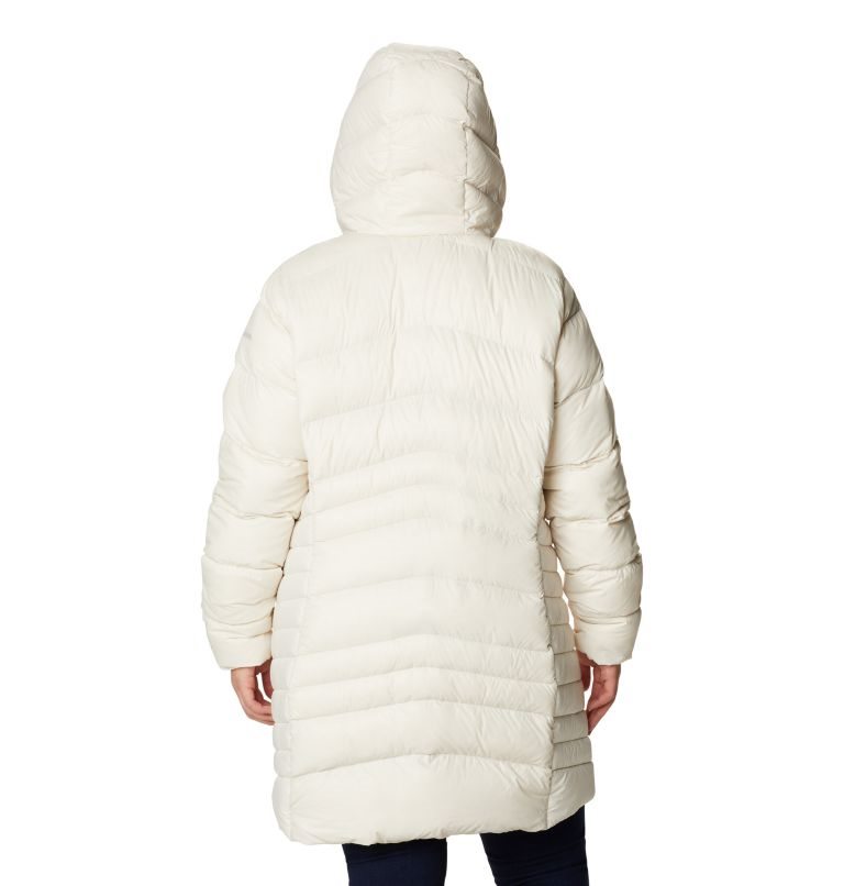 Women's Columbia Autumn Park Hooded Mid Down Jackets Cream | Plus Size CA-EC408